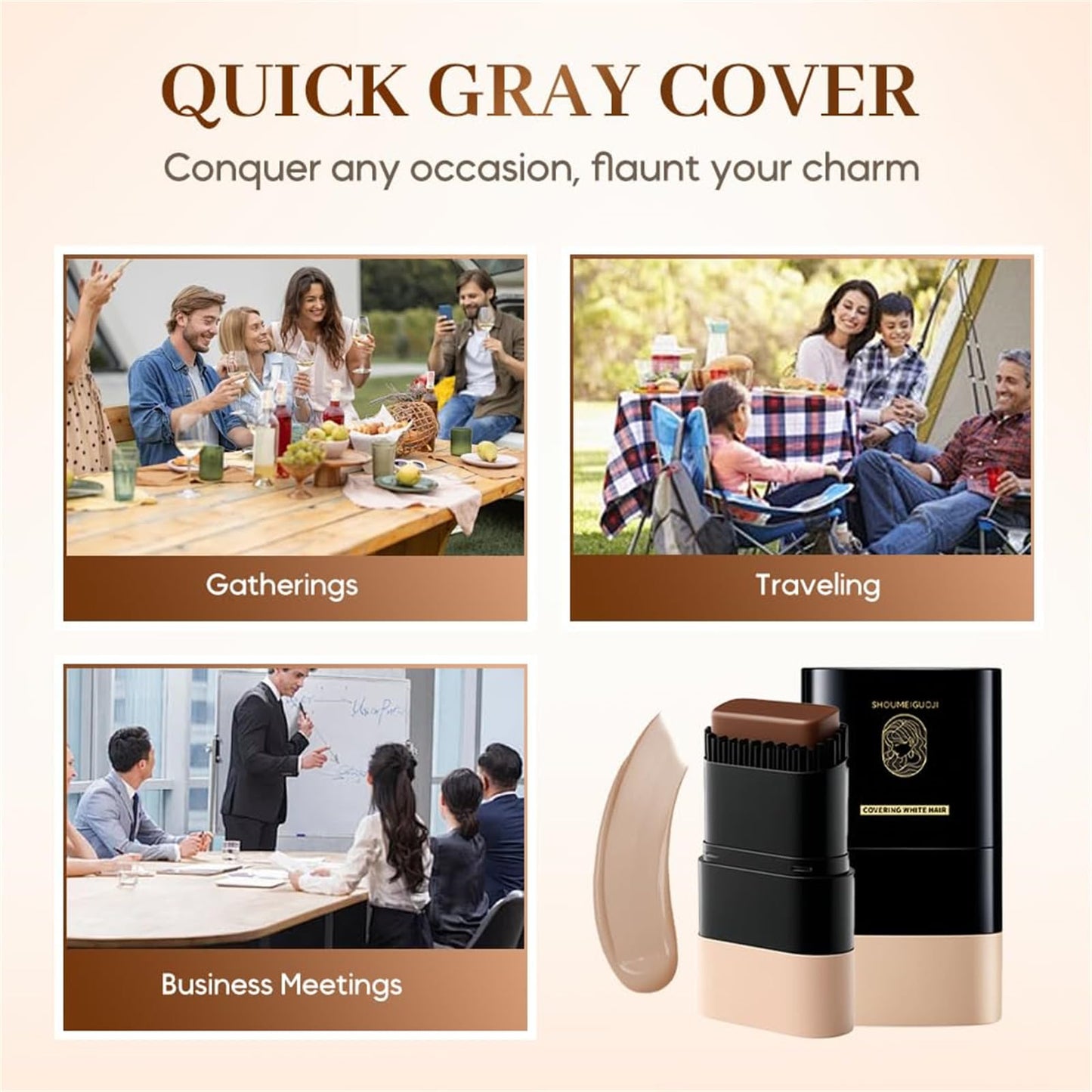 Bosuya Hair Dye Comb 20ml Waterproof, Bosuya Hair Dye Comb, Bosuya Hair Dyes Stick, Instant Comb Hair Dyes For Men & Women, Waterproof And Sweat-Proof (Coffee)