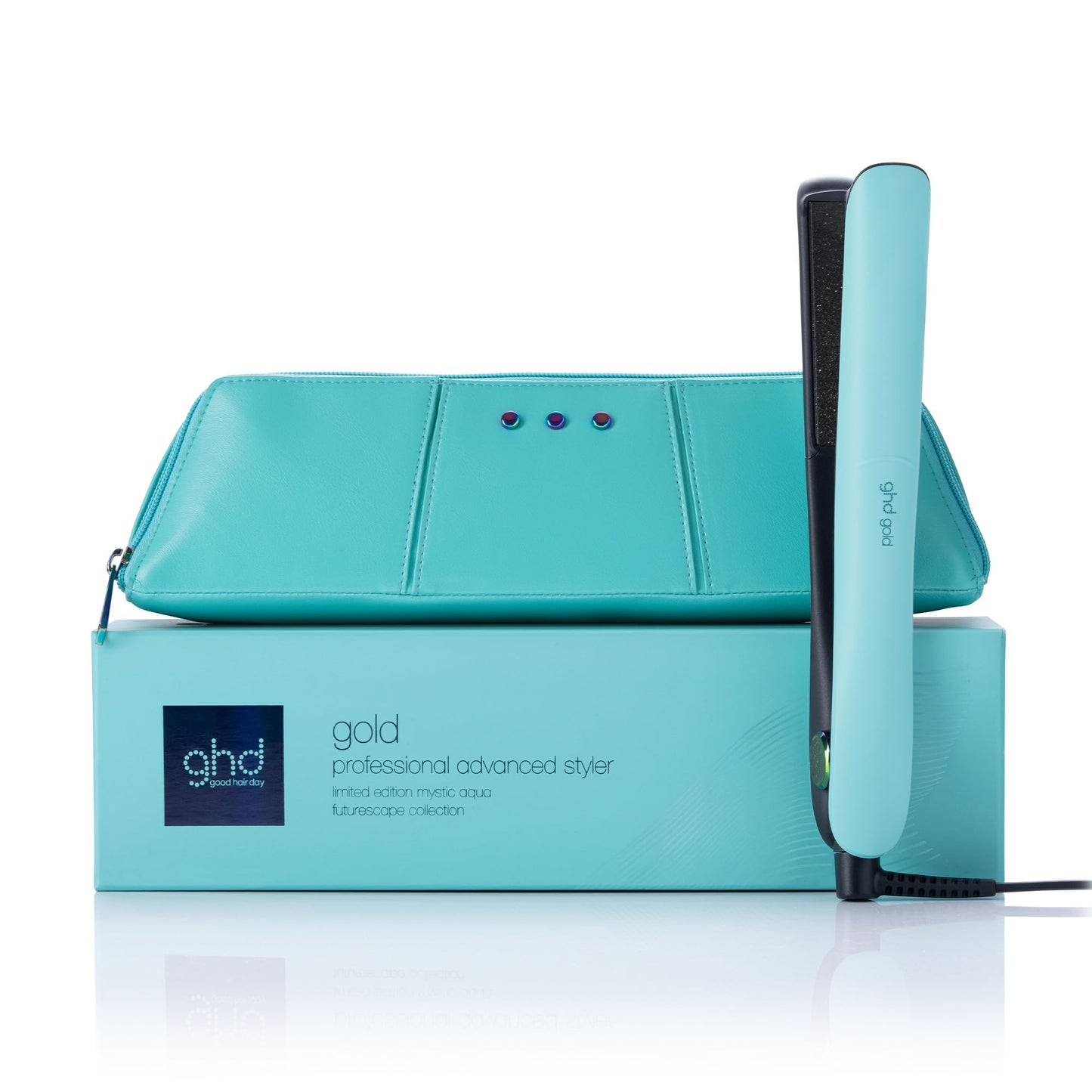 ghd Gold ― 1" Flat Iron Hair Straightener | Limited Edition in Mystic Aqua | Professional Ceramic Hair Straightening Styling Tool for Stronger Hair & More Color Protection