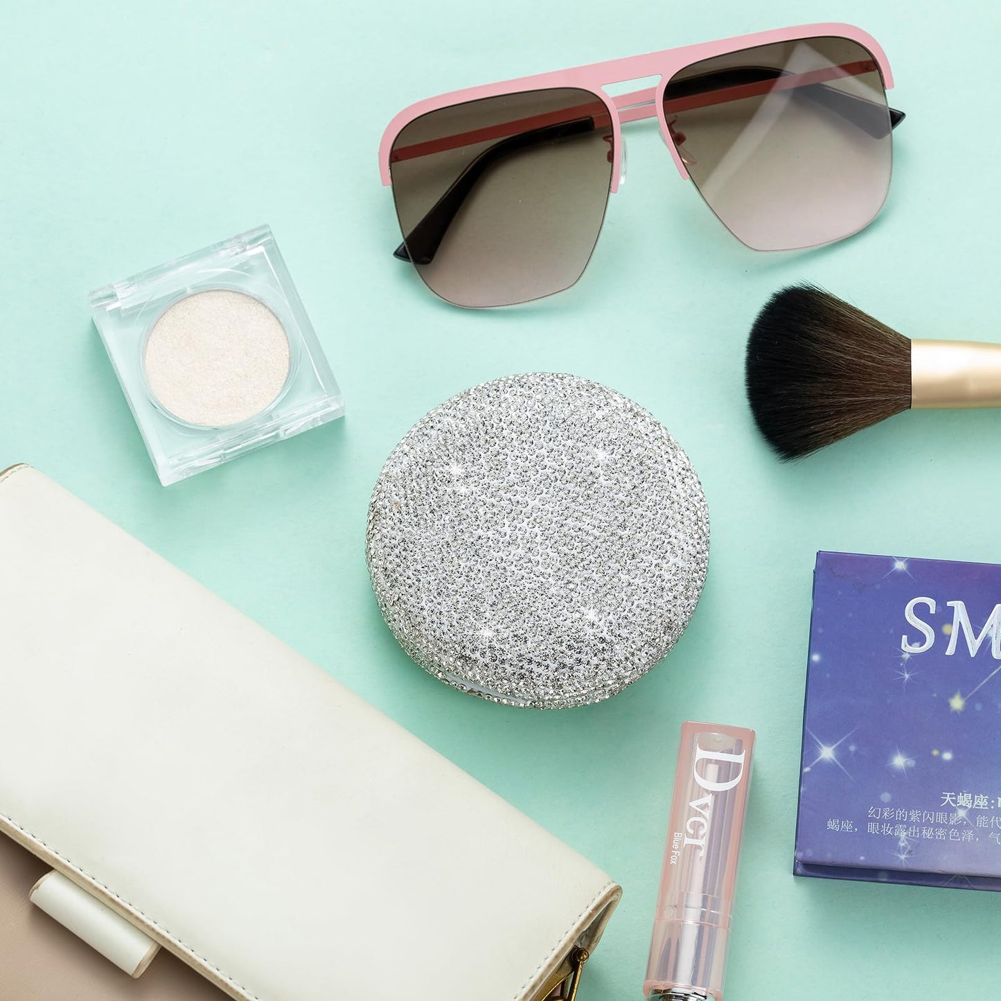 Retainer Case Cute Mouse Guard Case Slim Aligner Case Compatible with Invisalign Bling Night Guard Case Orthodontic Retainer Box Magnetic Denture Holder (Light Purple)