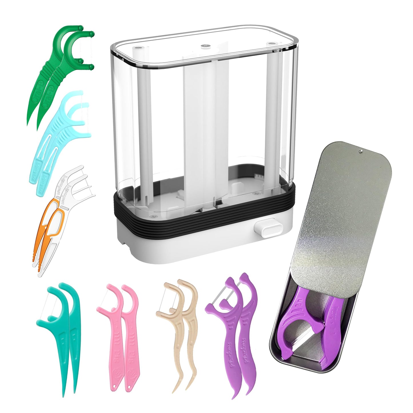 Floss Dispenser refillable, Floss Pick Dispenser for Plackers, Flosser Holder, Portable case for Dental Picks (20 Counts)