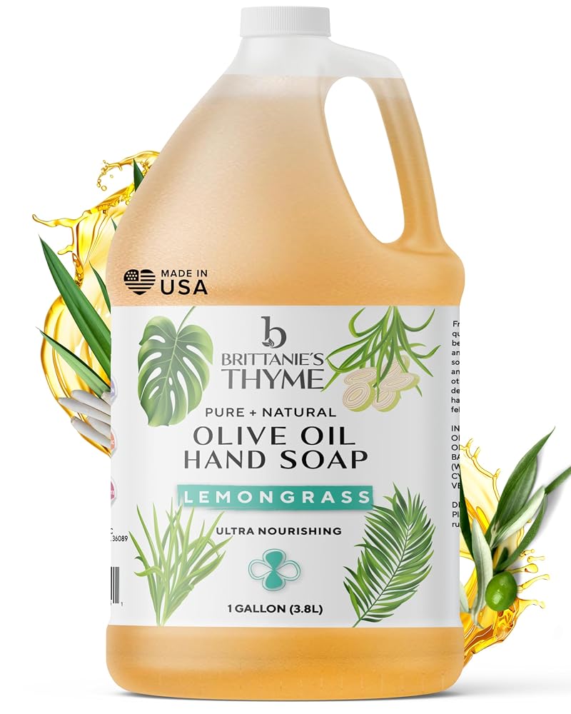 Castile Liquid Soap with Lemongrass – 128 Fl Oz / 1 Gallon (Pack of 1)