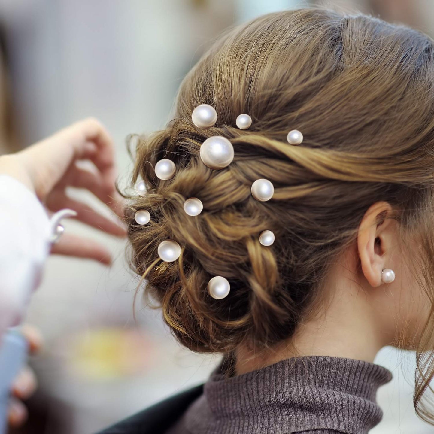 40 Packs Pearl Hair Pins Bridal Wedding White Pearl Hair Accessories Bobby Clips for Brides and Bridesmaids(Mix Size)