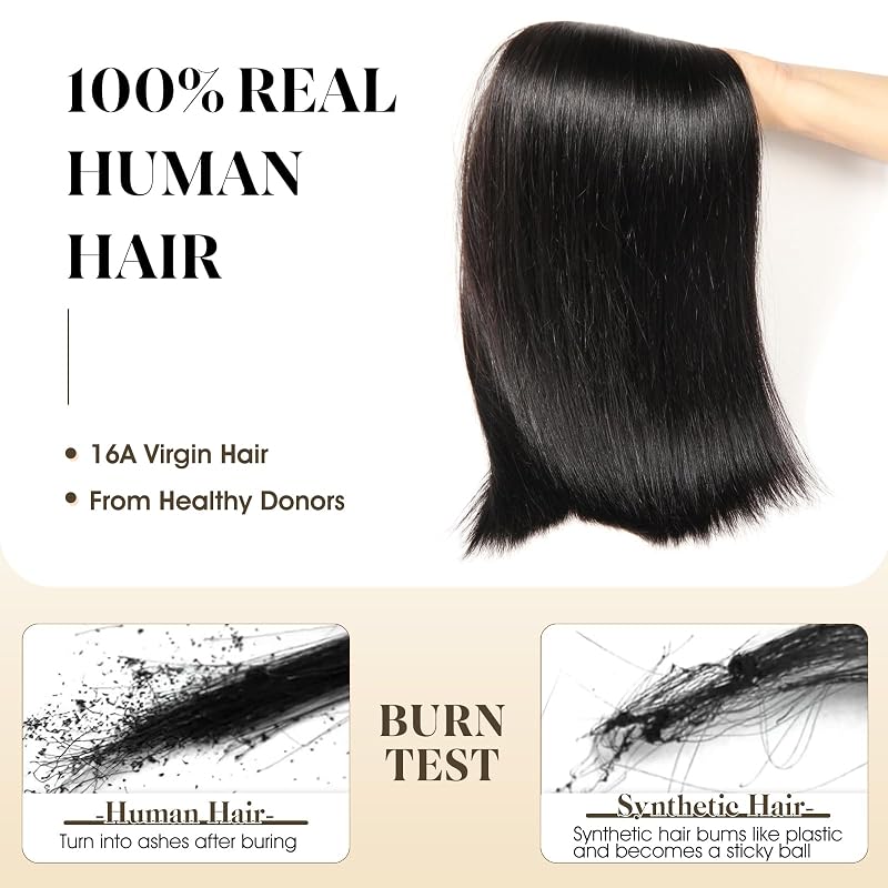 Natural Color 20in 16A Brazilian Straight Virgin Hair Bundles - 100g Remy Unprocessed No Shedding