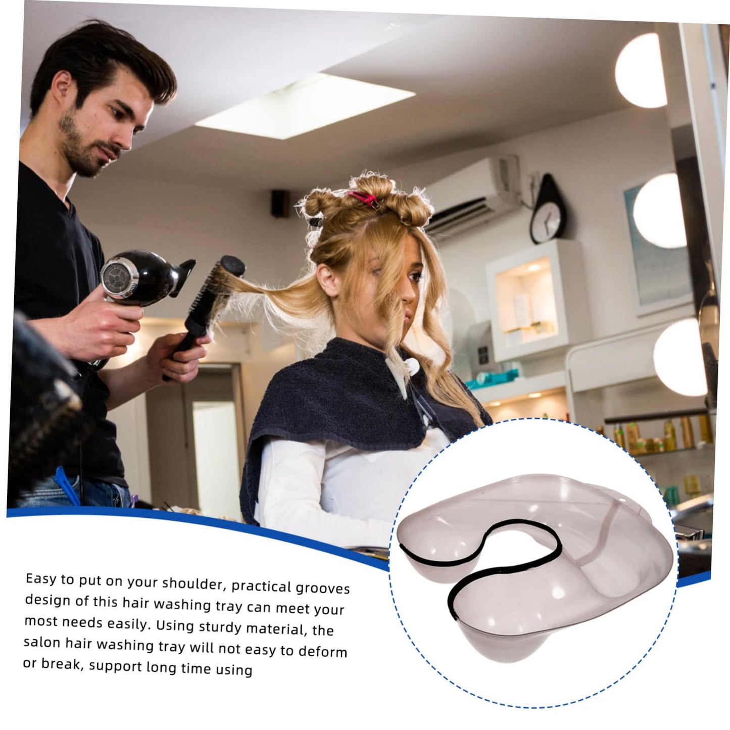 NOLITOY Salon Hairdressing Neck Tray Reusable Hair Perming Container for Hair Washing Coloring and Cutting Professional Shoulder Design