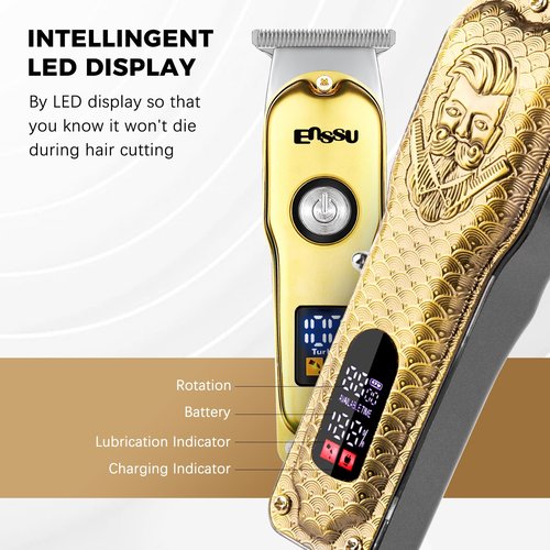 ENSSU Professional Hair Clippers for Men, Cordless Barber Clippers and Trimmers Set, Men's Hair Clippers for Hair Cutting with LED Display, Men's Grooming Kit