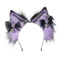 Punk Cat Ears Headband - Variation: Bl Bow Si Bell Love Pu Gem Bp - Cosplay Accessory