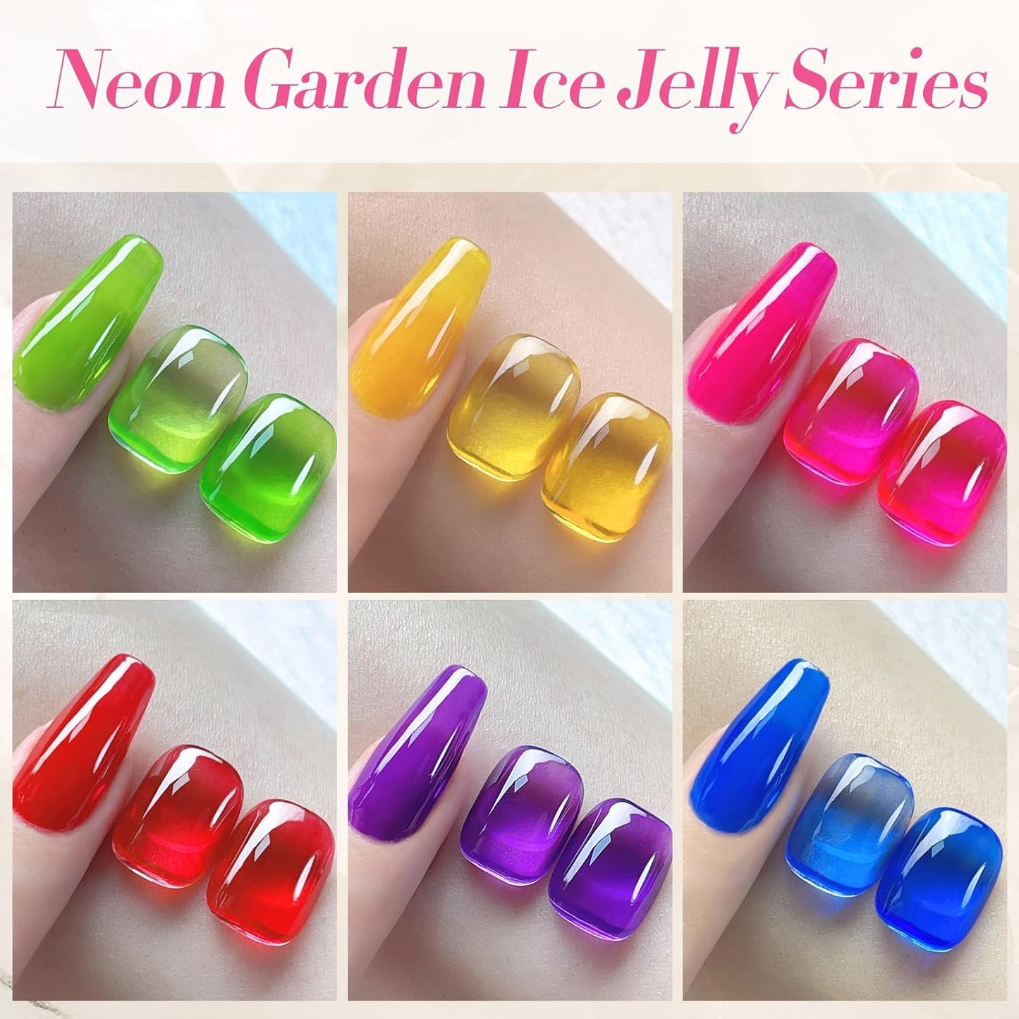 Born Pretty Neon Jelly Gel Nail Polish Set - Halloween Colors, Soak Off UV/LED for Salon & DIY
