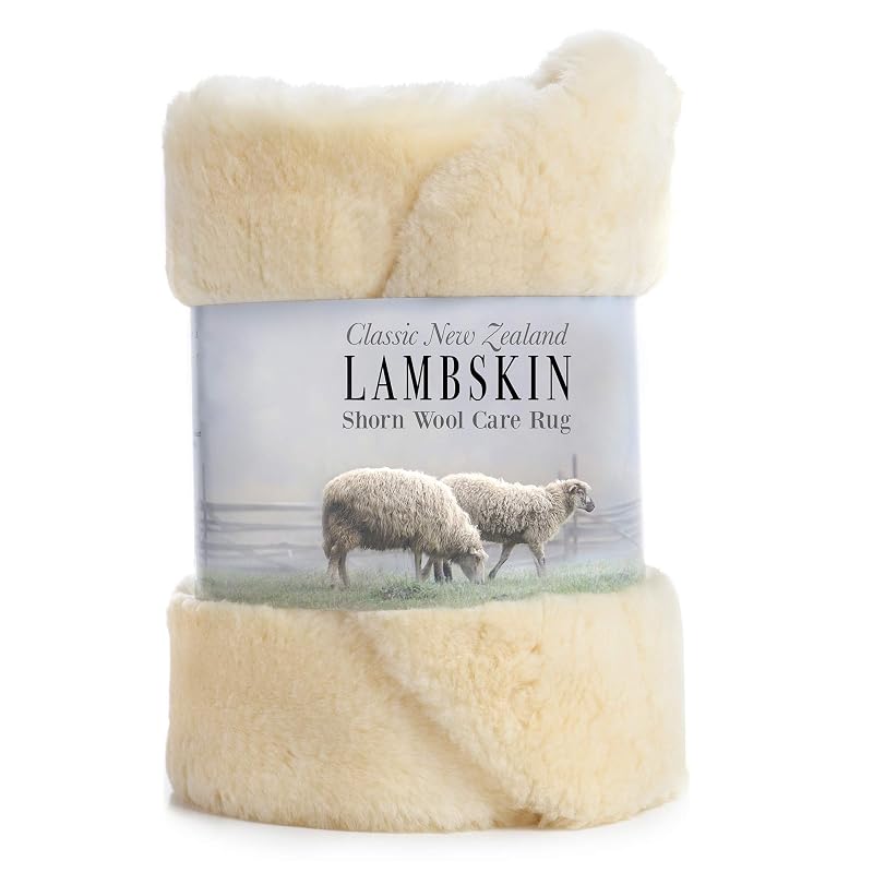 New Zealand Baby Sheepskin Rug – Amber Wool, 34-36 in, 1 in Trim, OEKO-TEX