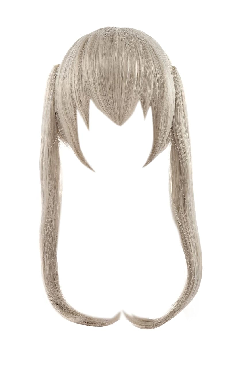 Grey Double Ponytail Cosplay Wig for Women - Short Base, Heat-Resistant