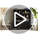 IRONCK Vintage Black Industrial Bookshelves with Doors & Shelves, 5-Tier Tall Storage