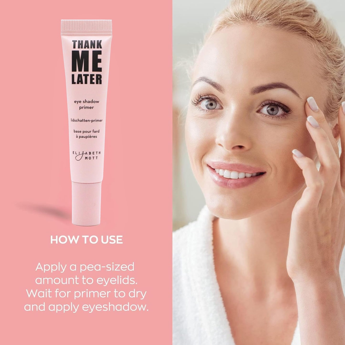 Elizabeth Mott Thank Me Later Eye Primer - Long-Lasting, Eyeshadow Primer Base for Oily Lids & Crease-Free Wear - Smudge-Proof, Lightweight, Cruelty-Free - 10g