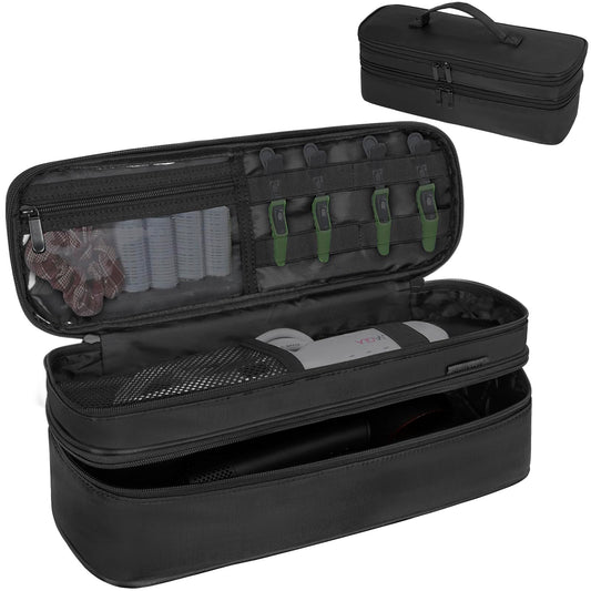 OUUTMEE Double Layer Travel Carrying Case Compatible with Shark Flexstyle, Storage Case for Revlon One-Step Hair Dryer and Volumizer Hot Air Brush Portable Organizer Bag for Dyson Airwrap Styler