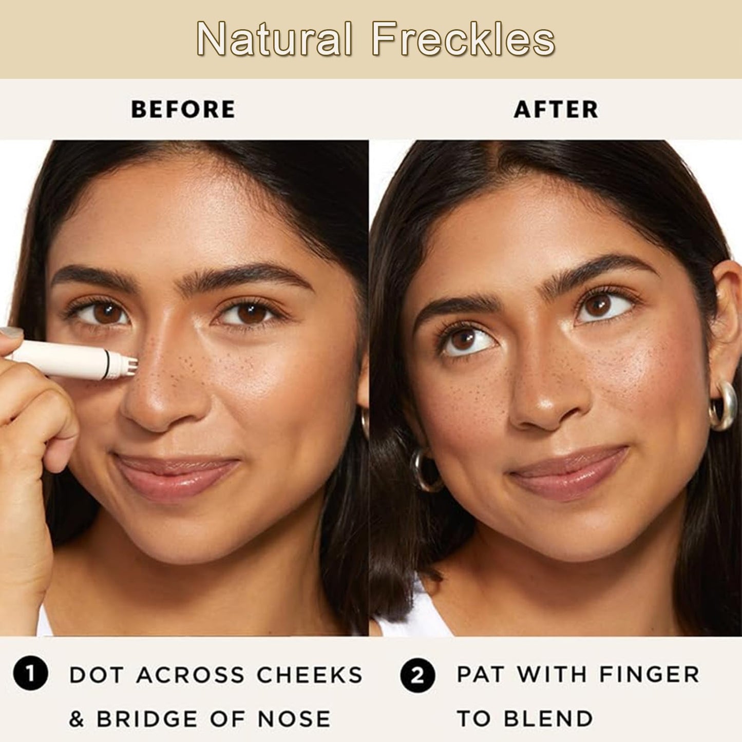 Faux Freckle Stamp Pen, Waterproof Fake Freckles Stain Pen, Quick-Dry Natural-Looking Freckle Stamp Marker Pencil Tool for Sunkissed Look, Upgrade Liquid Freckle Stain Stamp, Long-Lasting (Espresso)