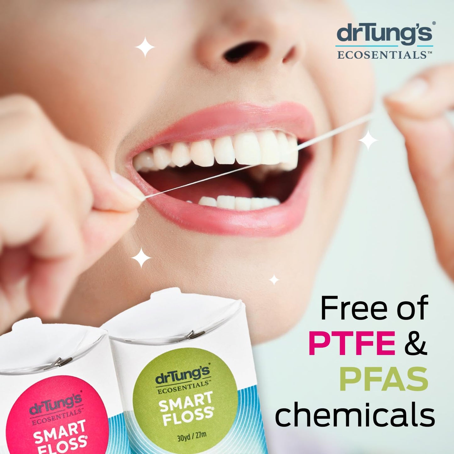 drTung's Smart Floss, 30 yds, Dental Floss - Natural Cardamom Flavor Colors May Vary (6 Pack)