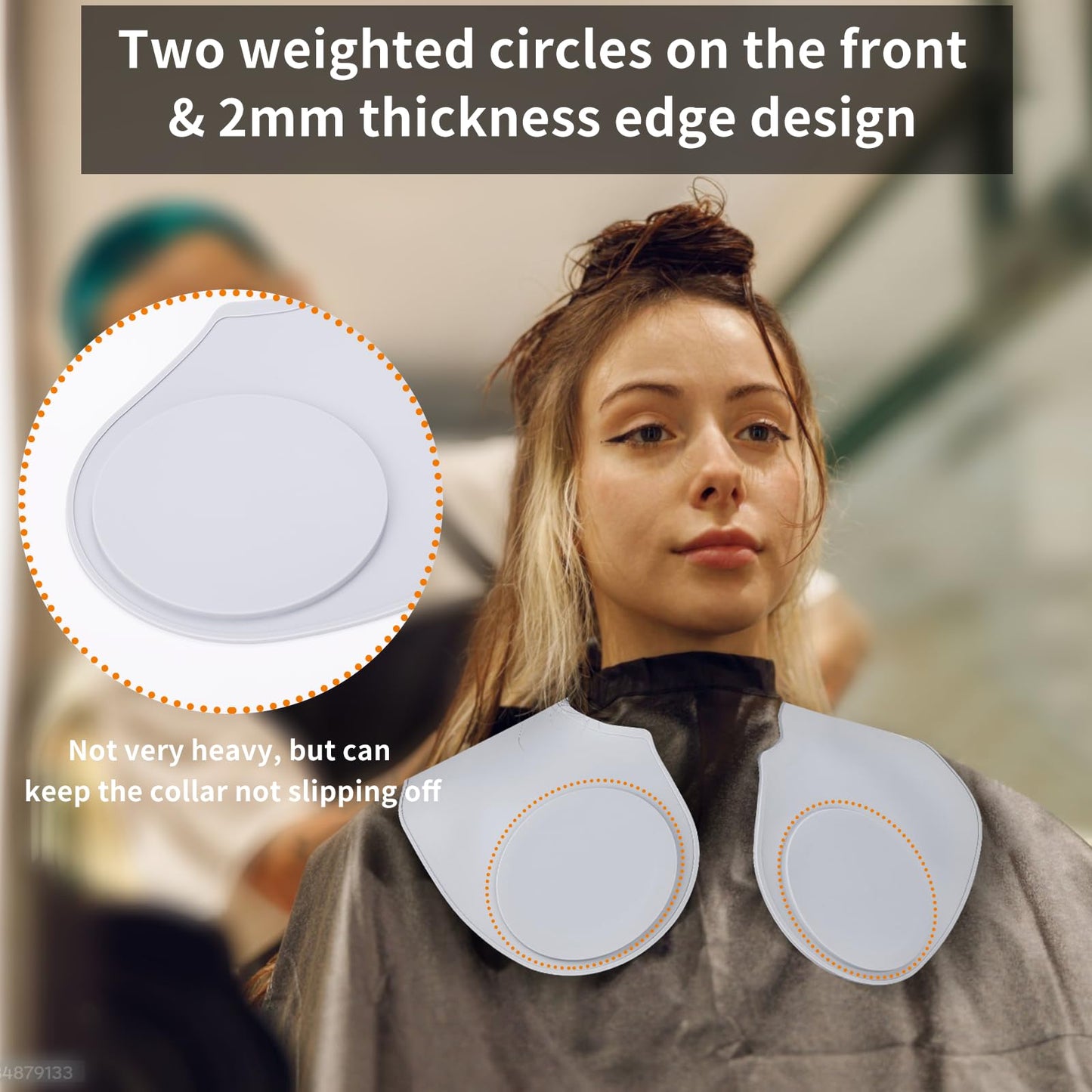 AISEELY Large Hair Dye Collar, Waterproof Weighted Front Hair Collar Barber Hair Dye Guide Collar, Silicone Hair Cutting Shawl, Rubber Neck Wrap Neck Guard, Salon Hairdressing Hair Cutting Pad, Grey