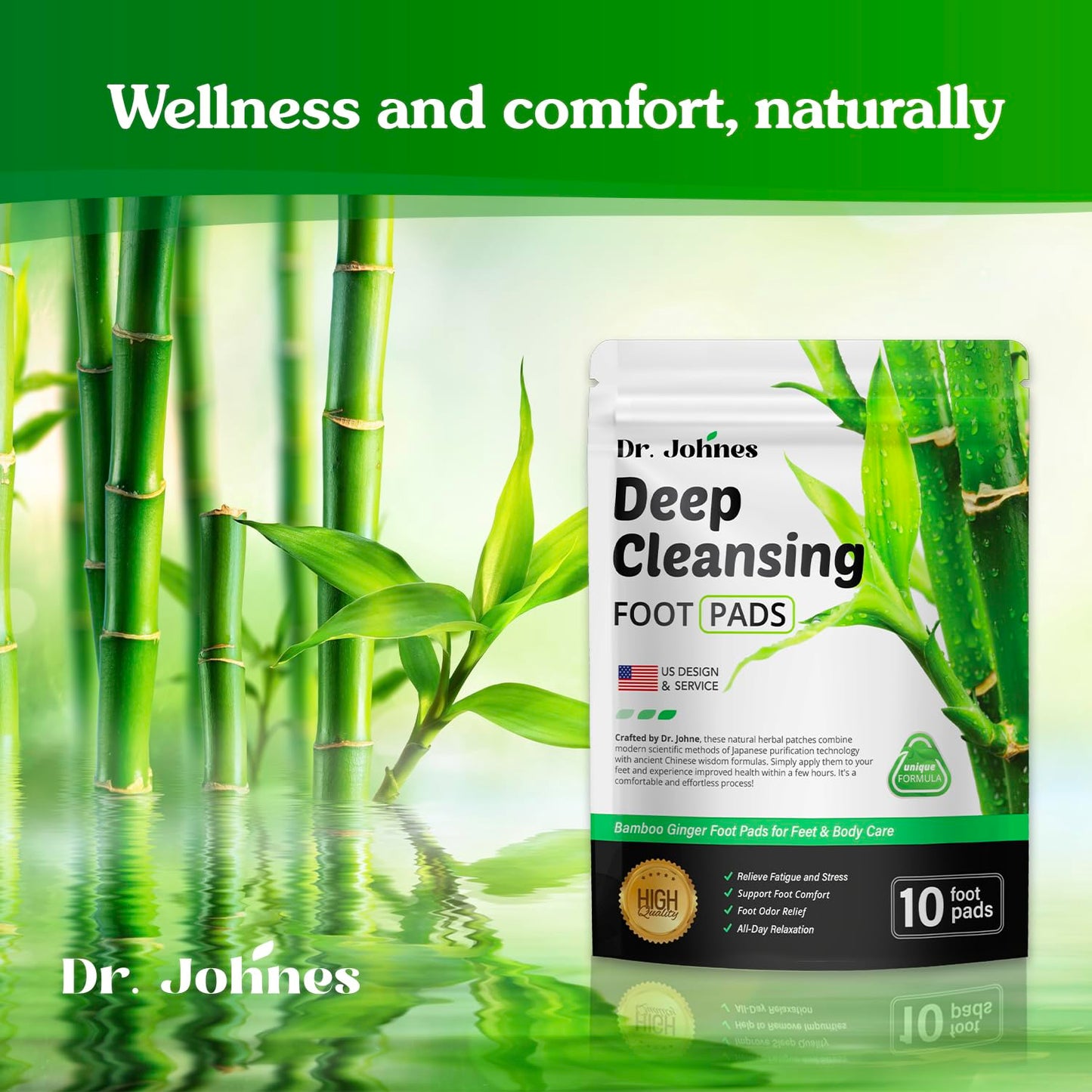 Deep Cleansing Premium Foot Pads: Natural Ginger and Bamboo Foot Care Patch (White)