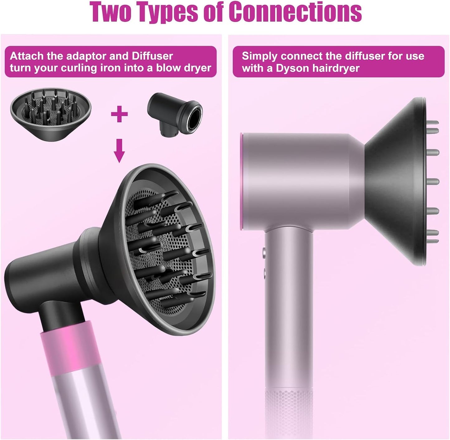 Dyson Airwrap Diffuser & Adaptor Set - Transform Your Styler into a Hair Dryer