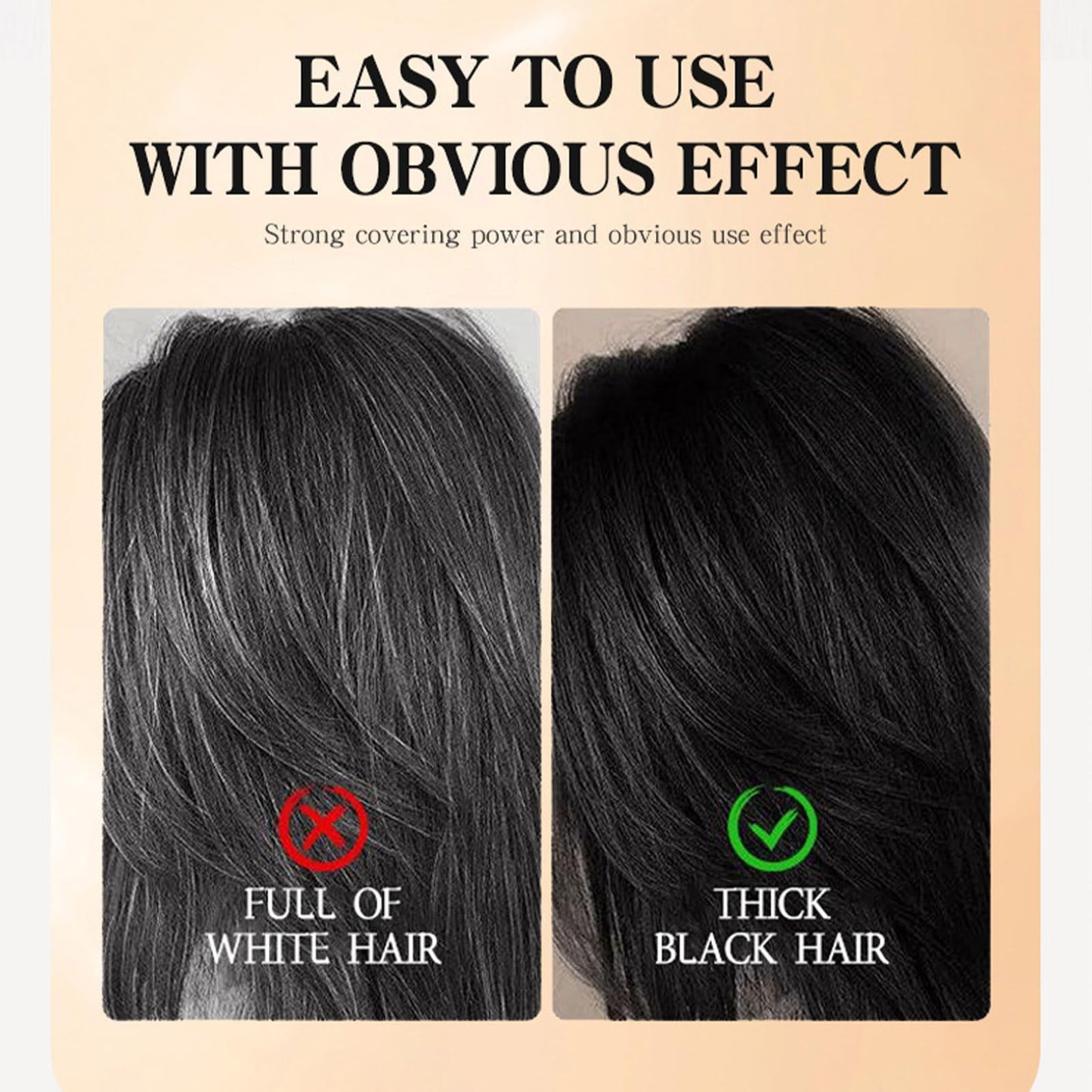 Portable Hair Dye Comb for Gray Hair Coverage, Waterproof and Sweatproof, Hair Dye Stick (Black Brown)