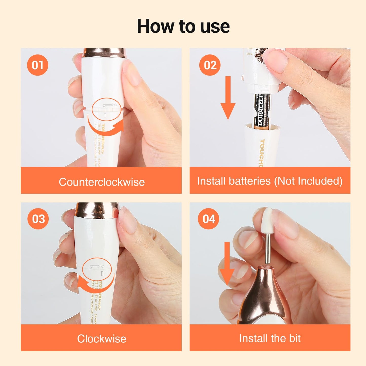 TOUCHBeauty Electric Nail Drill File Professional, Manicure Pedicure Kit with UV Nail Lamp, Portable Multi-Function Nail Buffer Tool for Grind Trim Polish