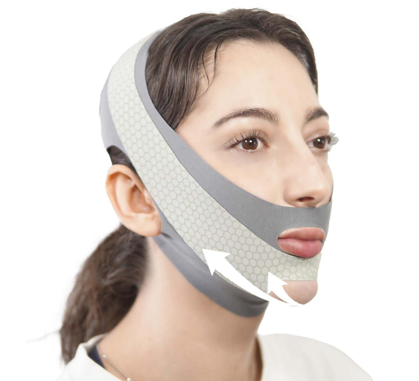 V Line Lifting Mask Chin Strap for Sleeping, V Line Mask, Face Lifting Strap, Chin Strap, Jawline Shaper, Jaw Strap, Double Chin Reducer,Face Lift Tape & Snoring Solution (Grey)