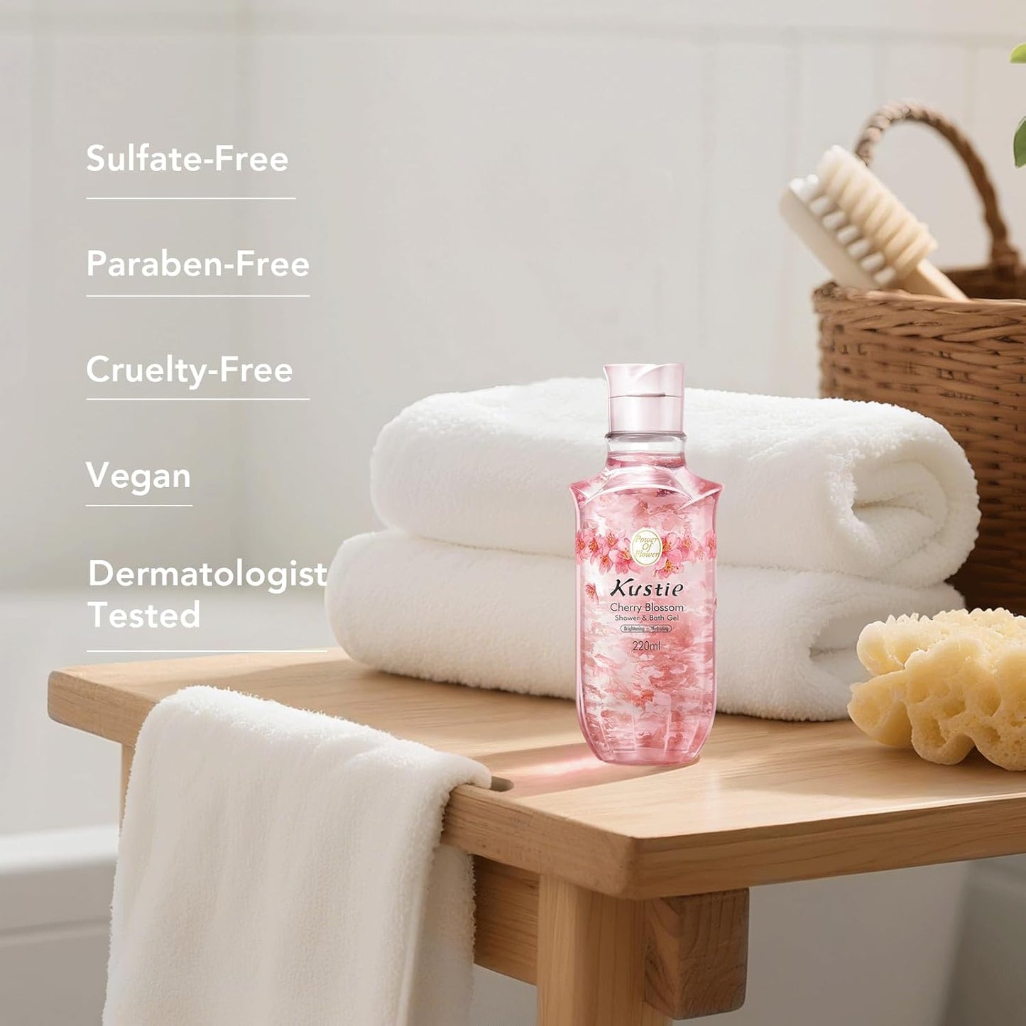 Rose Oil Anti-Aging Body Wash with Real Petals | Deep Moisturizing Shower Gel for Dry Skin, 16.9 fl oz