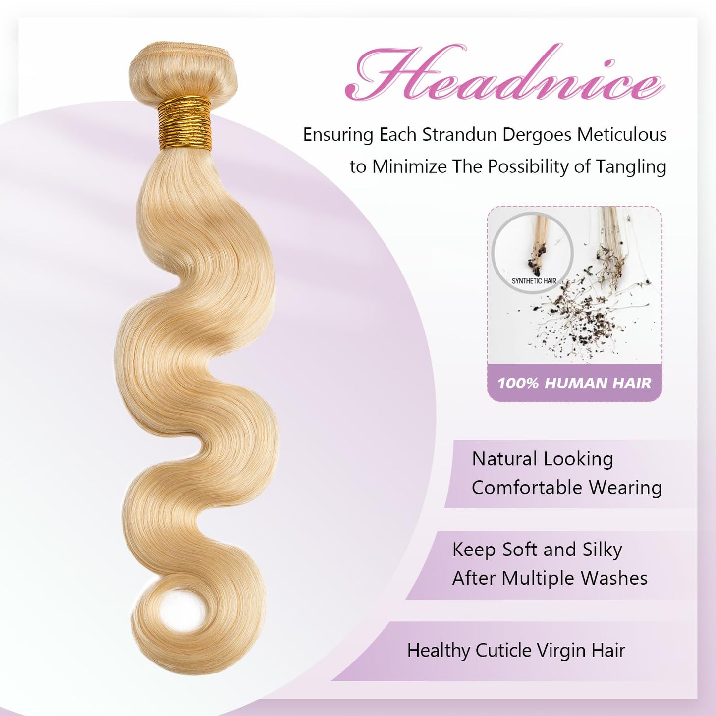 613 Bundles Human Hair Body Wave Single Bundle 30 Inch Blonde Human Hair Bundles 12A Grade 100% Unprocessed Brazilian Virgin Hair Weave Body Wave 100G Machine Double Weft