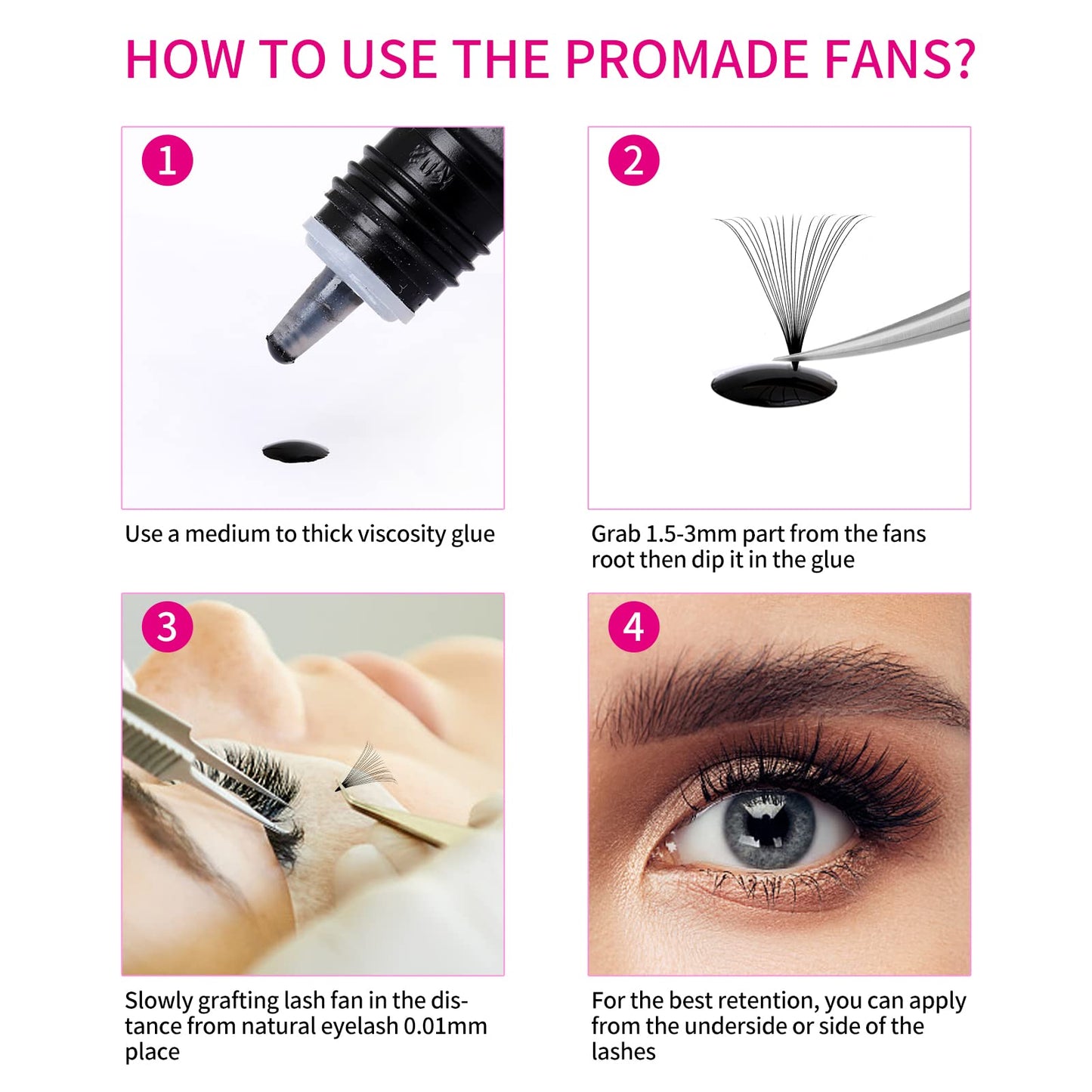 600 Premade Fans Eyelash Extensions Mixed Tray 15-20mm 20D Handmade Volume Eyelashes 0.07 Thickness Premade Lash Extensions Fans (20D-0.07D,15-20mm)