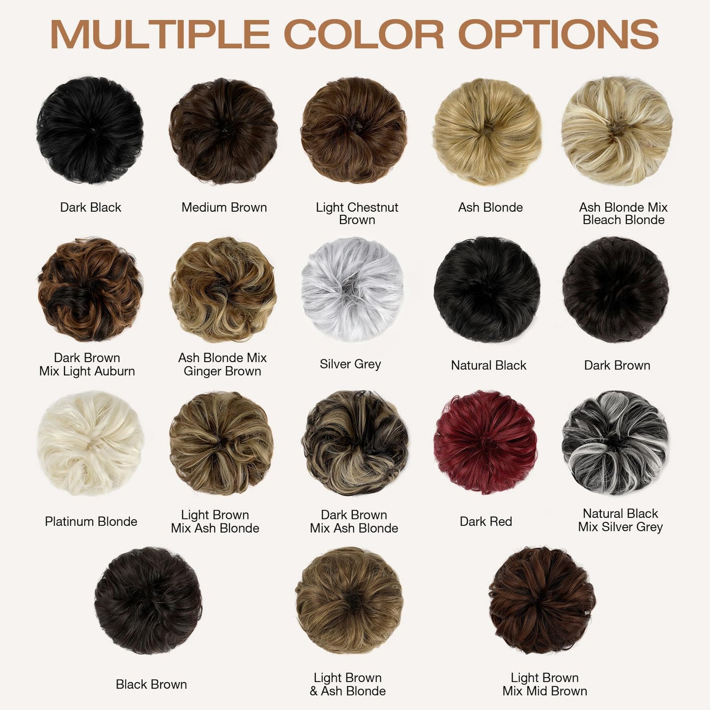 Soulwigger Messy Bun Hair Piece Wavy Curly Scrunchies Fluffy Donut Thick Updo Elegant Chignon Hairpieces for Women Girls, Ash Blonde 1.4oz