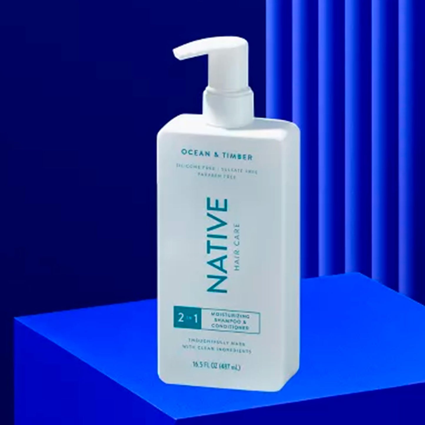 Native - 2-in-1 Shampoo & Conditioner Ocean & Timber - Contain Naturally Derived Ingredients | All Hair - Silicone, Sulfate and Paraben Free - Full & Thick - 16.5 FLOz - Pack Of 01