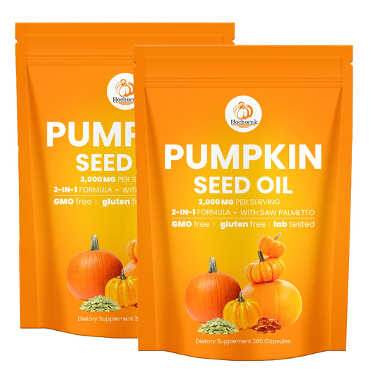 Pumpkin Seed Oil Capsules, Pumpkin Seed Oil With Saw Palmetto Supplement, 3000mg, Cold Pressed, Supports Hair Growth, Youthful Skin, Natural Source Of Fatty Acids - 300 Softgels (2)