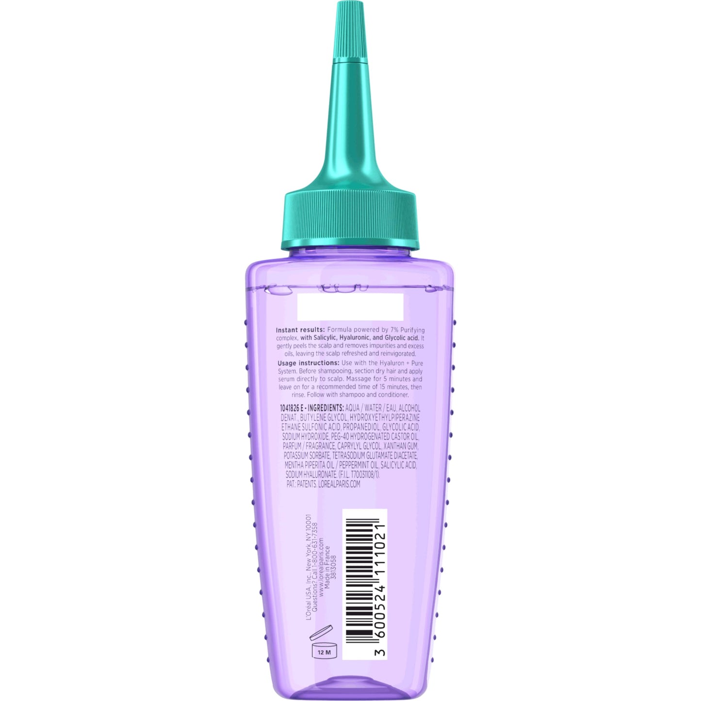 L'Oreal Paris Elvive Hyaluron + Pure Oil Erasing Scalp Serum with Salicylic Acid For Oily Hair, 3.45 Fl Oz