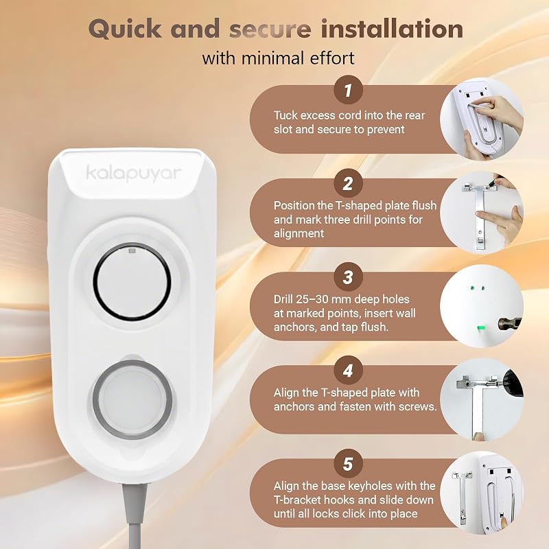 Wall-Mounted 1600W Hair Dryer with Negative Ionic Tech & Night Light