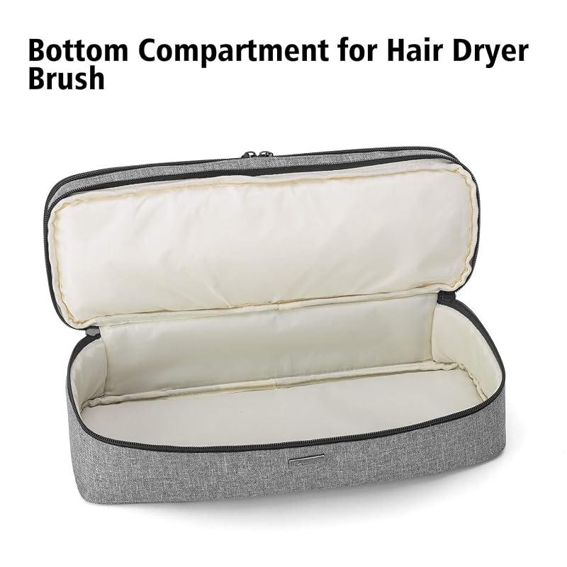 Teamoy Gray 2-Layer Travel Hair Dryer Storage Bag – Large Capacity