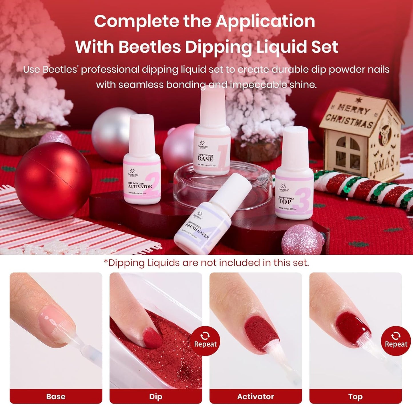 Beetles 20-Color Pink Nude Dip Powder Nail Kit - Jelly Effect & Glitter for DIY Manicure