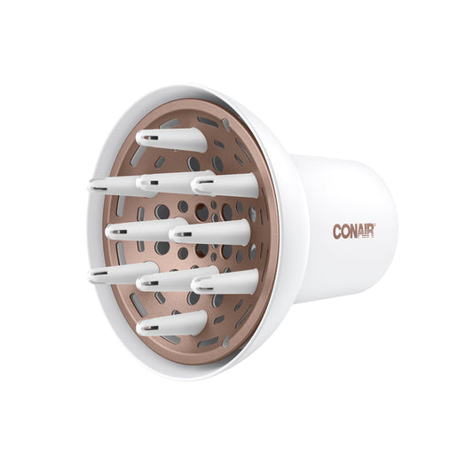 Conair Double Ceramic Universal Diffuser, Adjustable Hair Dryer Attachment for Frizz-Free Curls to Fit Hair Dryer Nozzles from 1.75” to 2.3”