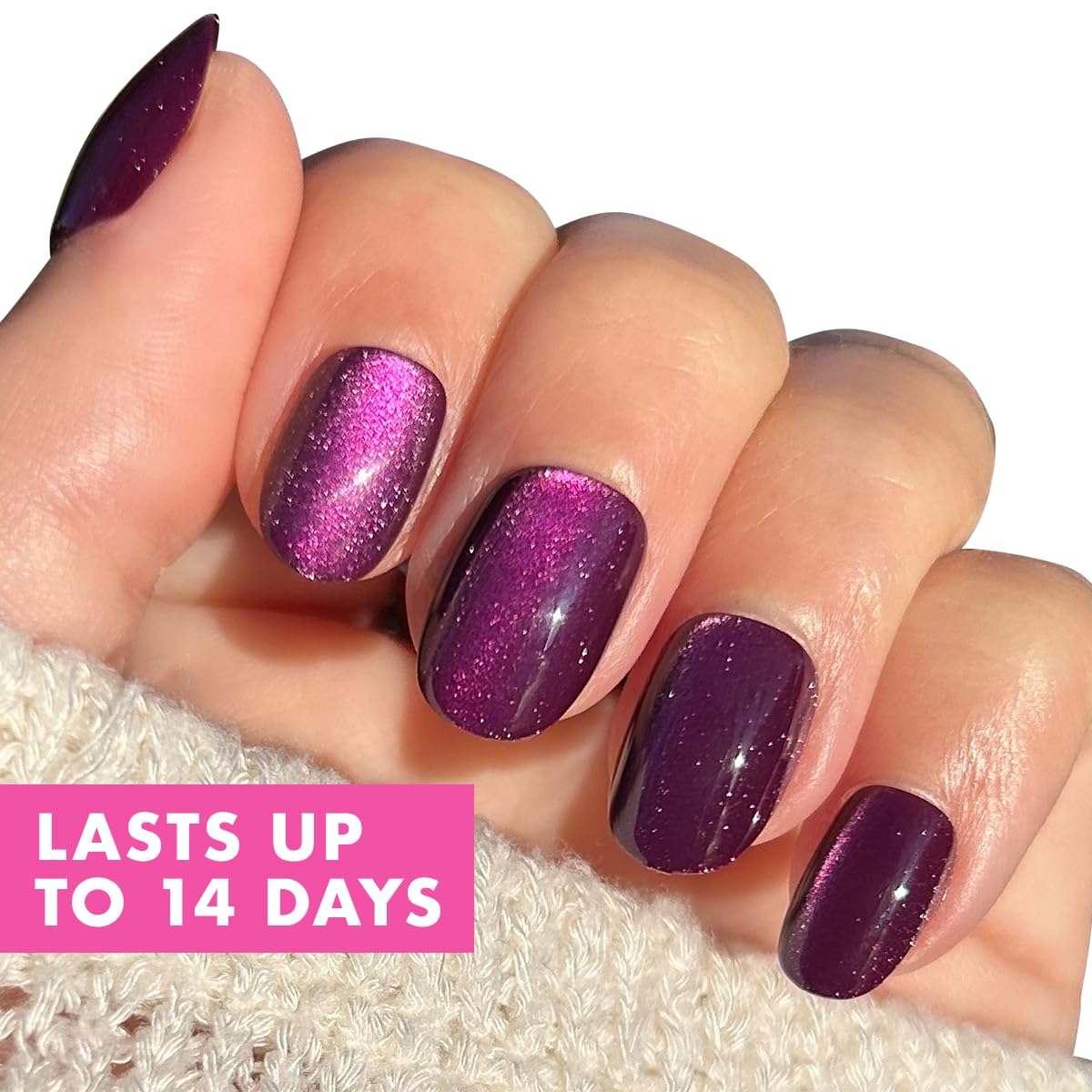 Olive & June Instant Mani Press On Nails (Glue) | Mulberry | XS, Round 42 Fake Nails, 21 Sizes Non-Toxic, Long-Lasting Recycled Materials Realistic Look | Plaza Velvet