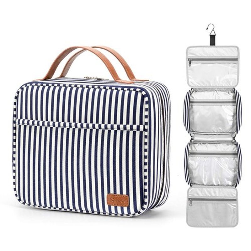 Bosidu Hanging Travel Toiletry Bag,Large Capacity Cosmetic Travel Toiletry Organizer for Women with 4 Compartments & 1 Sturdy Hook,Perfect for Travel/Daily Use/Valentines' Day
