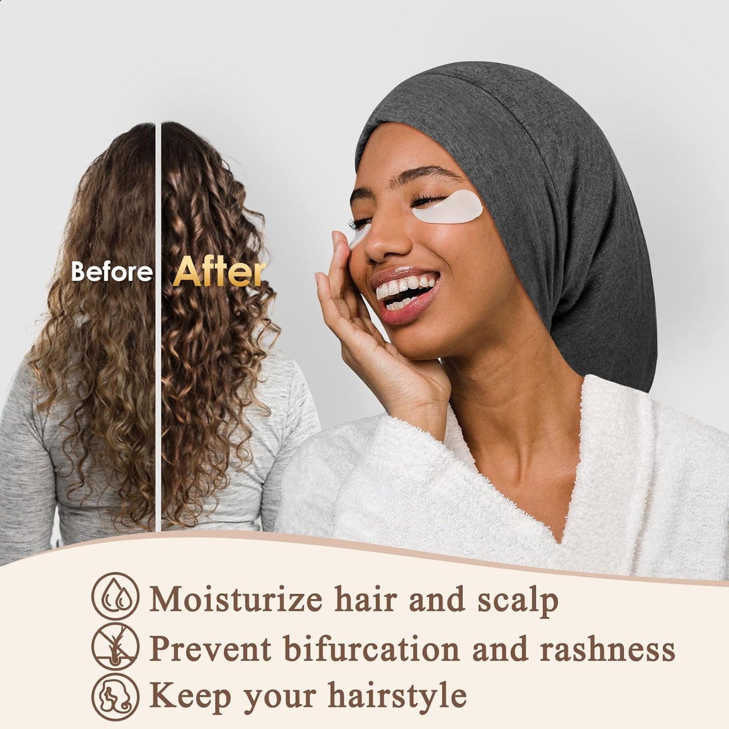 100% Silk Dreadlock Cap & Bonnet for Sleeping - Extra Large Hair Cover for Men & Women