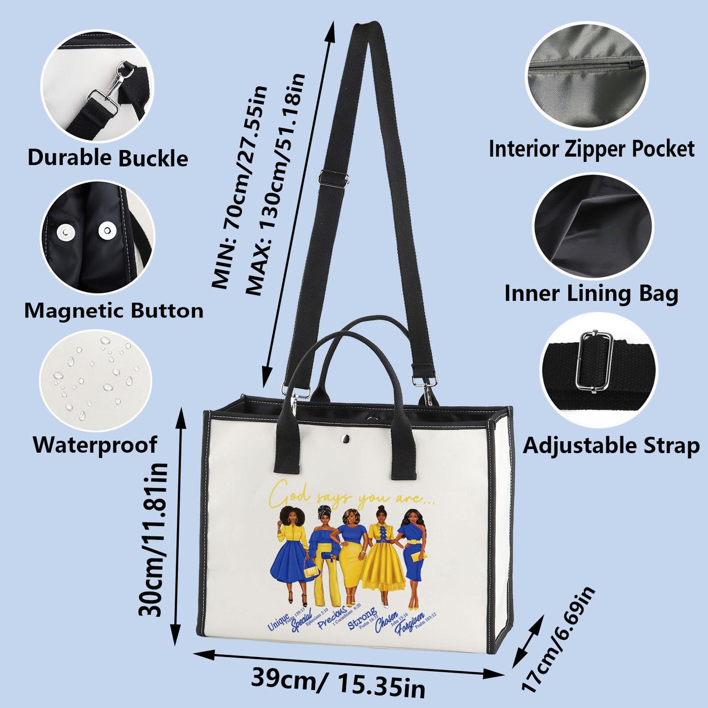 WZMPA SGR Cosmetic Makeup Bag Greek Sorority Gift God Says You Are Sorority Makeup Zipper Pouch Bag 1922 SGR Paraphernalia (God Says SGR-TB)