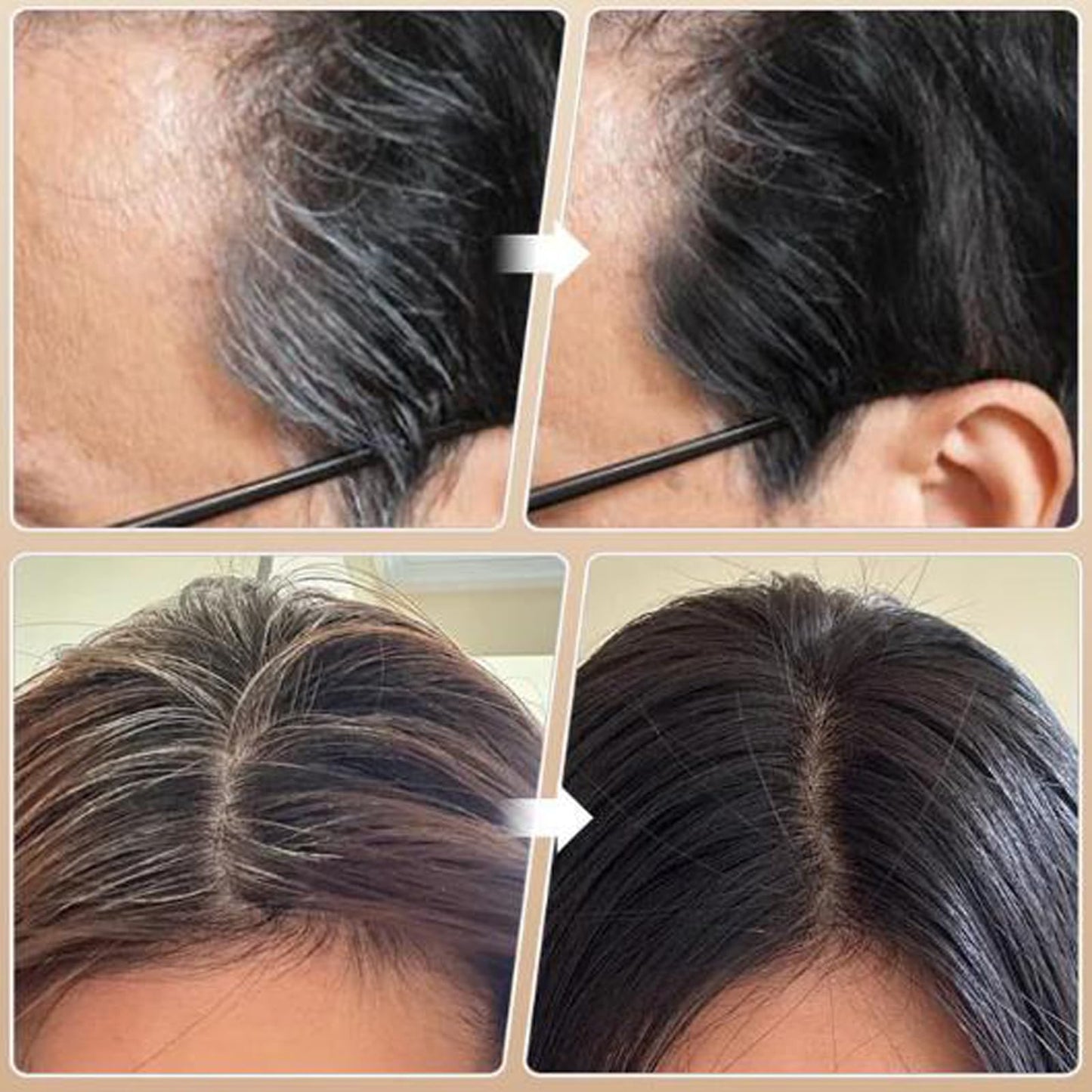 2-in-1 Hair Color Stick & Comb, Long Lasting Hair Color Stick, Waterproof, Sweat-Proof, White Hair Concealer Sticks for Women & Men (Coffee)