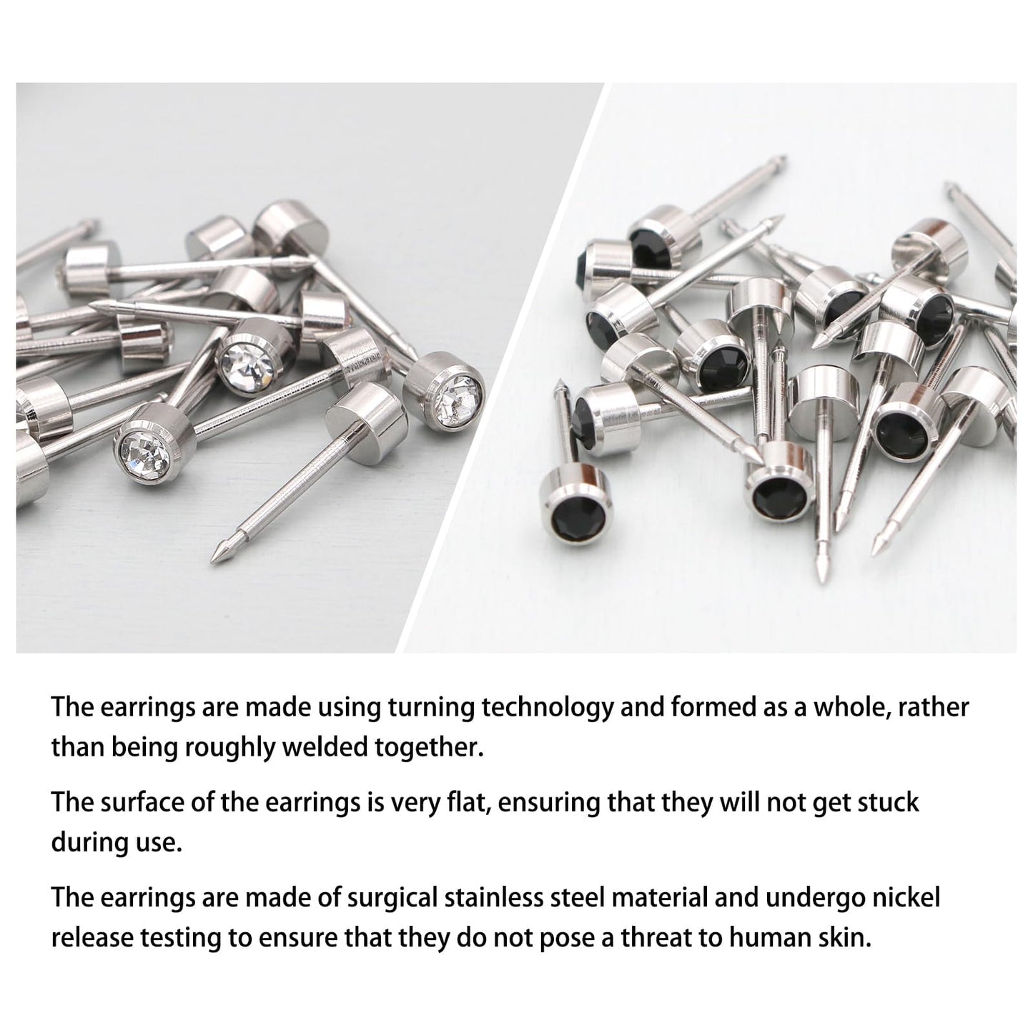 YINPAD Ear piercing gun, Reusable Professional Ear Piercing Kits, 24 Surgical Grade Anti-sensitive Piercing Earrings, 10 Cubic Zirconia Fashion Earrings, 24 Alcohol Cotton Sheets (silver)