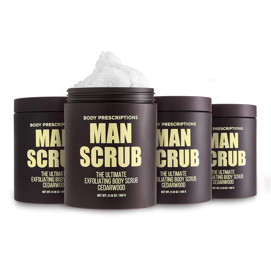 Men’s Charcoal Exfoliating Body Scrub – 21oz Cleansing Wash for All Skin Types