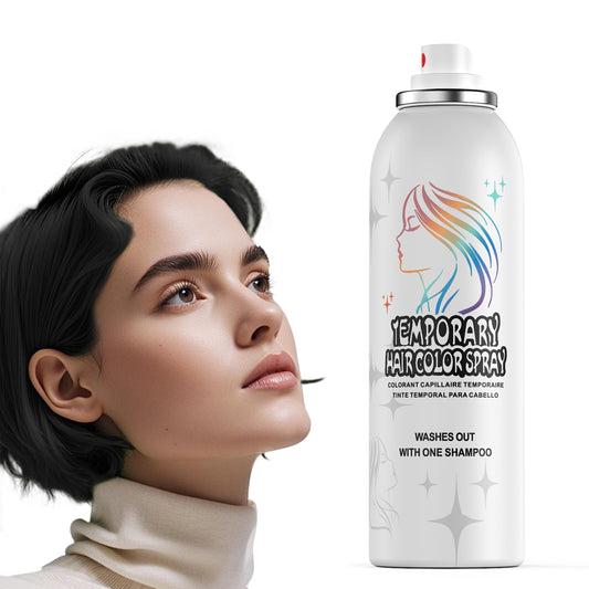 Black Temporary Hair Color Spray - Gentle Formula, Washable & Non-Sticky | Instant Hair Dye Alternative for Adults | Halloween, Costume, Party Makeup, 150ml