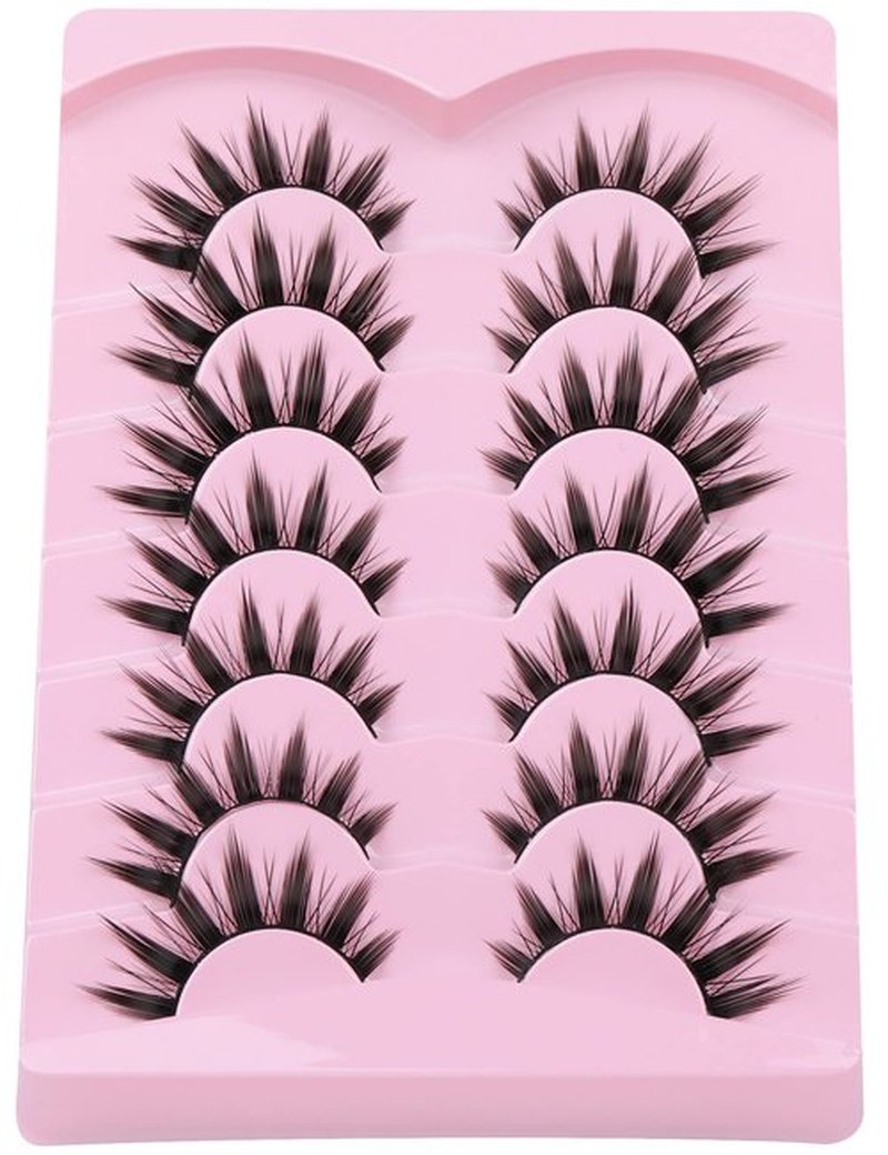 False Eyelashes Manga Anime Lashes Japanese Cosplay Spiky Lashes Mink Dramatic Thick Fake Eyelashes Extensions Doll Strip Lashes 7 Pairs Pack by EYDEVRO