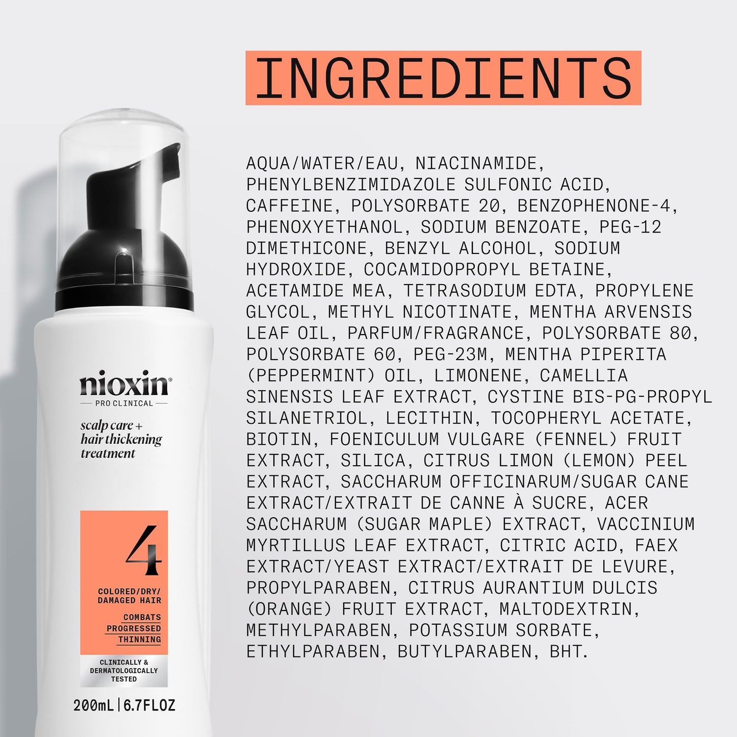 Nioxin System 4 Scalp + Hair Thickening Treatment | Serum for Colored or Damaged Hair with Progressed Thinning | 6.8 Fl oz.
