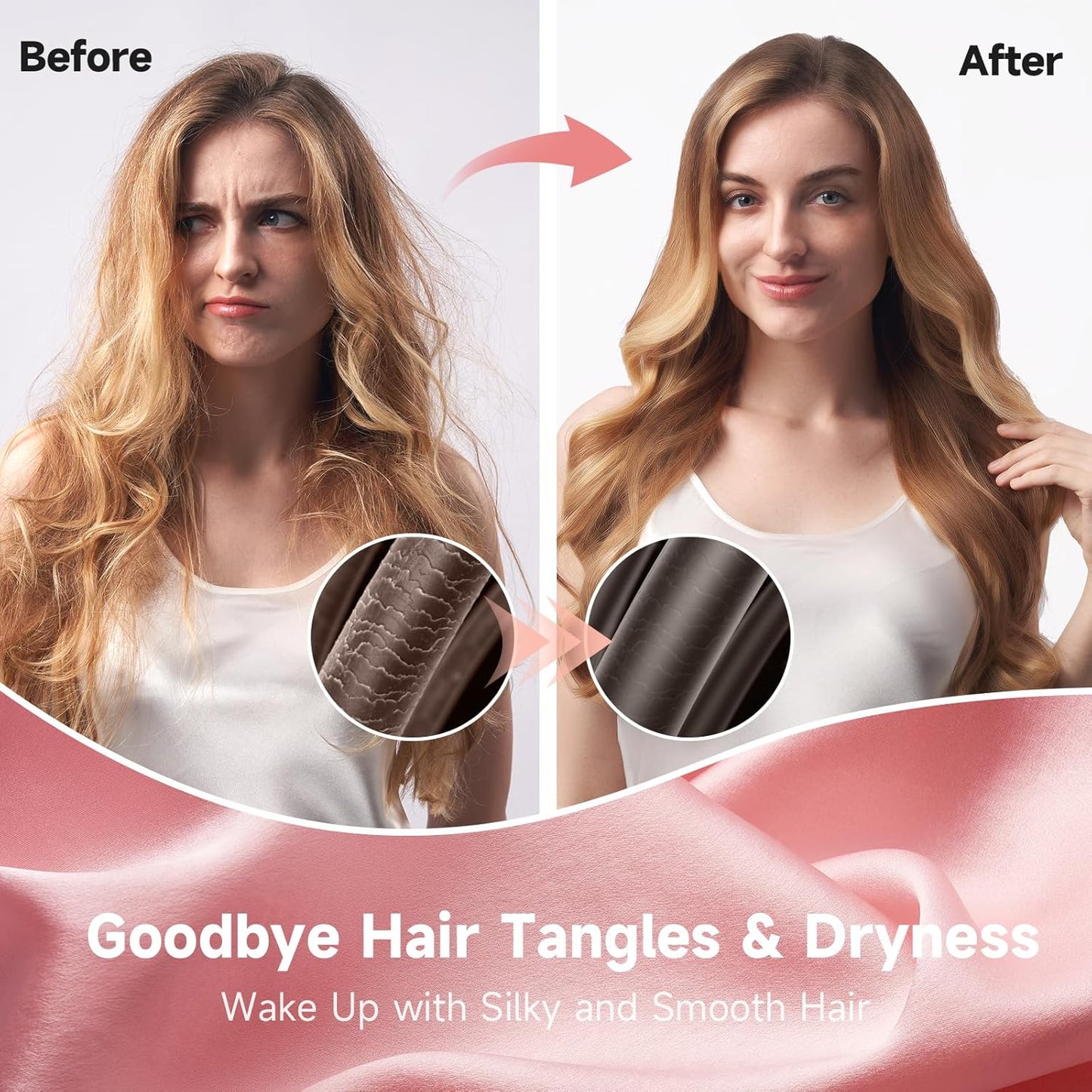 22 Momme Mulberry Silk Bonnet for Women - Double-Sided Non-Slip Sleep Cap for Long Curly Hair, Adjustable Band, Ebony