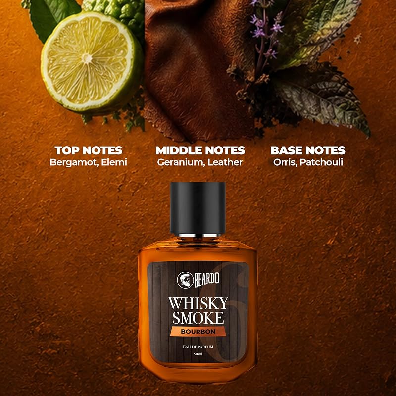 Beardo Bourbon Whisky Smoke Perfume 50ml – Woody Leathery Scent for Date Night