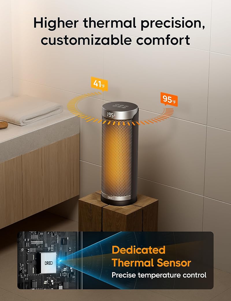 Dreo 1500W Space Heater with ALCI Safety Plug - Silver (Variation: Silver+ALCI Plug)