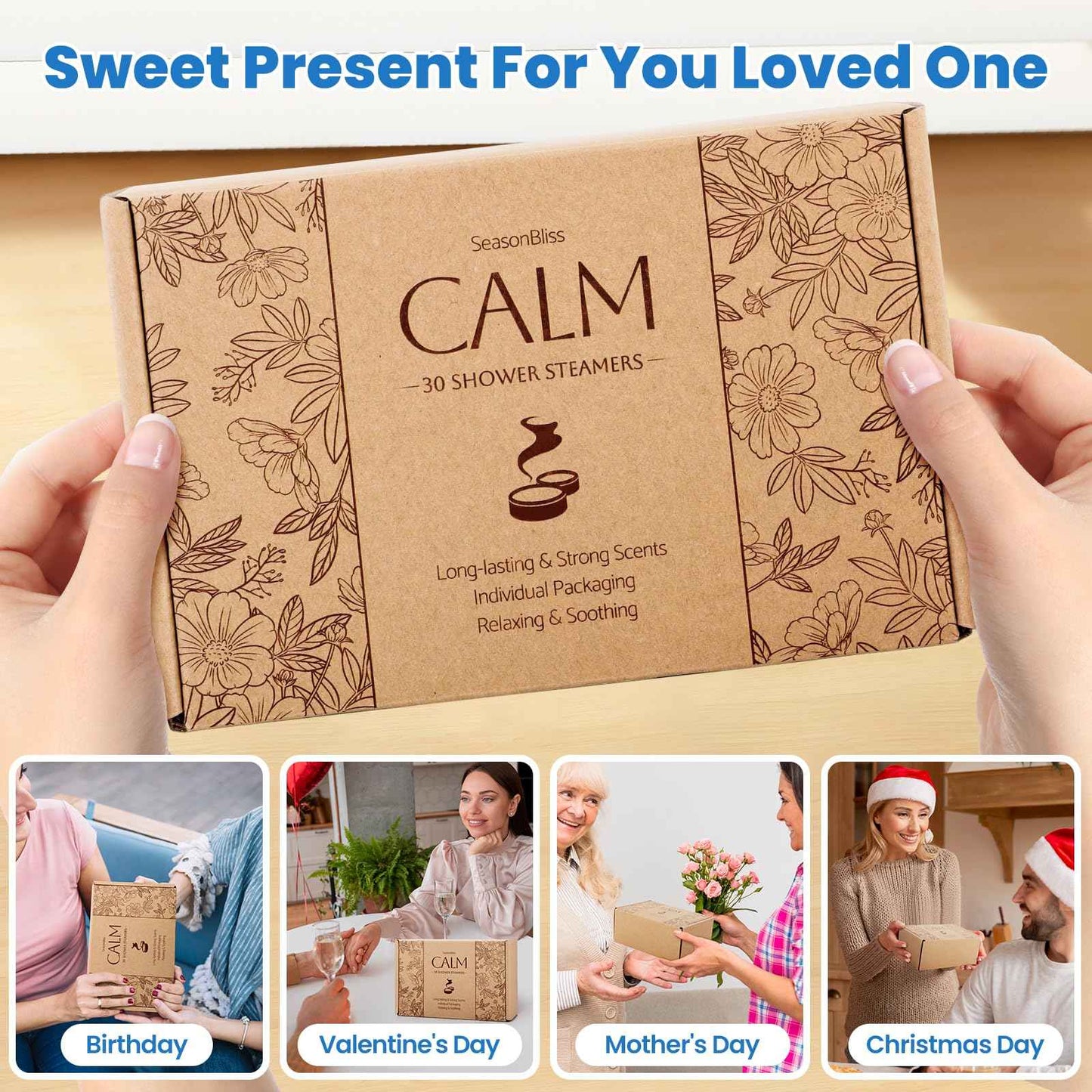 Shower Steamers 30 PCS with Individually Wrapped, Shower Bombs for Women with 6 Rich Scents, Rose Peppermint Citrus Eucalyptus Ocean Lavender, Christmas Birthday Mother's Day Present for Mom Wife Men