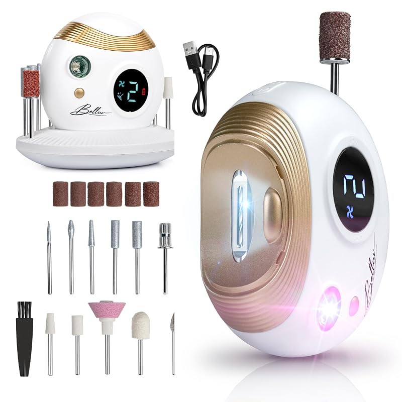 Electric Nail Clipper & File with LED UV Gel Curing USB-C Rechargeable